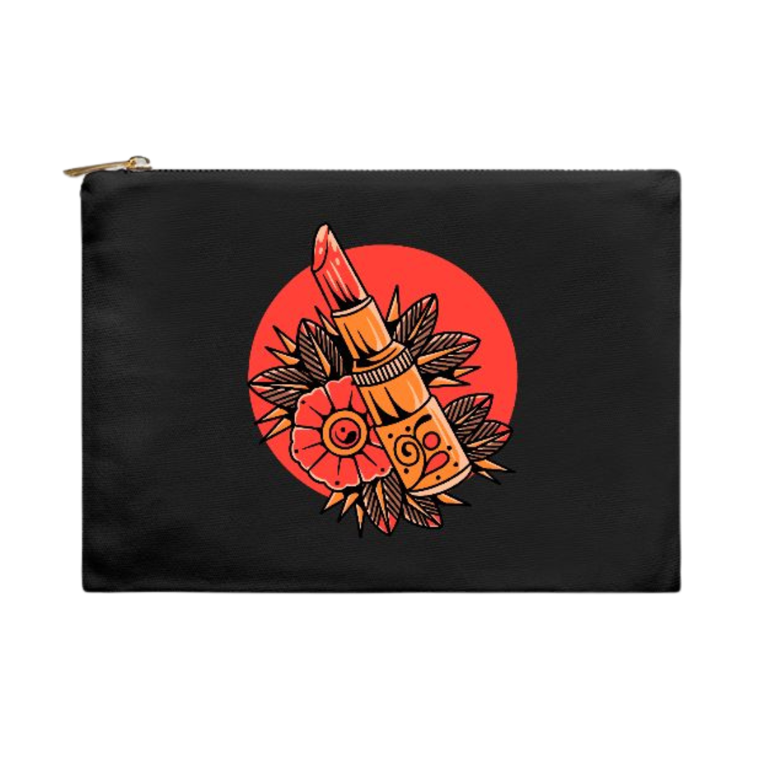 old school lipstick flat pouch
