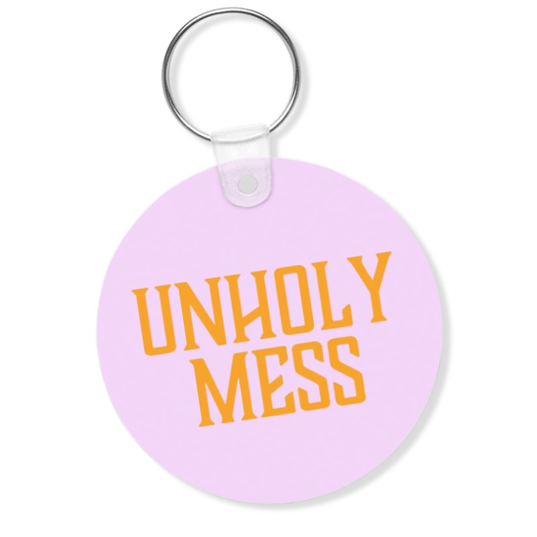 lavender unholy mess keychain