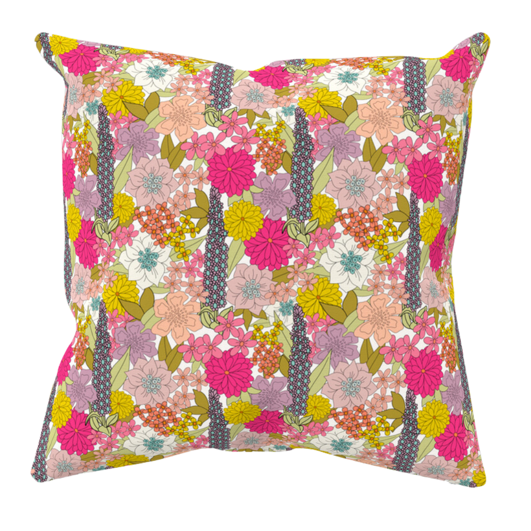 flashback flora throw pillows+covers