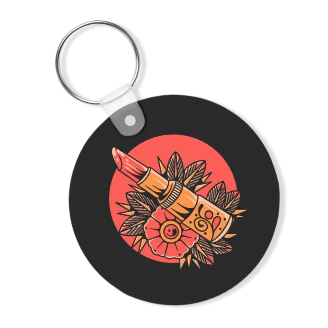 old school lipstick keychain