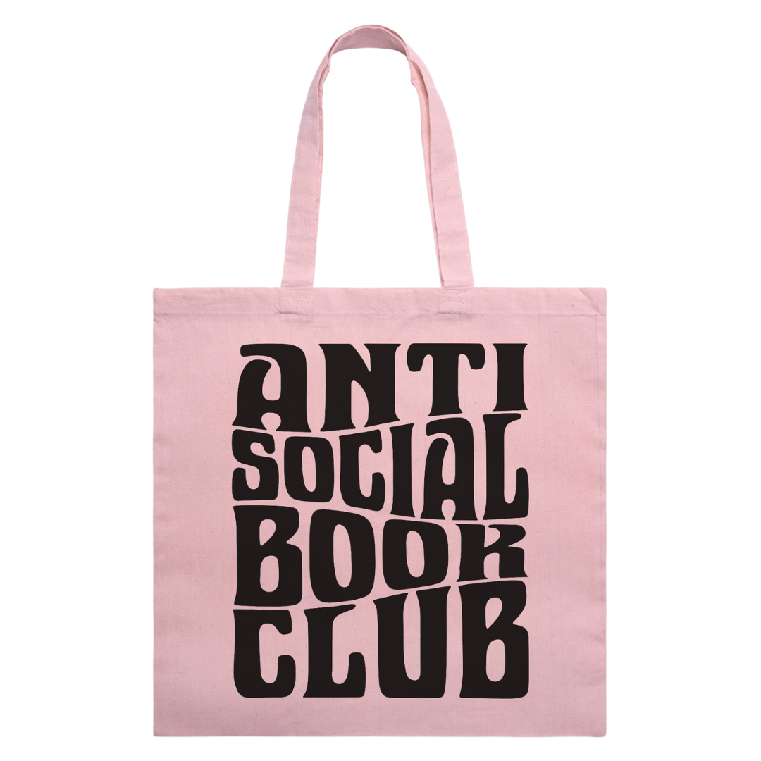 antisocial book club lightweight tote
