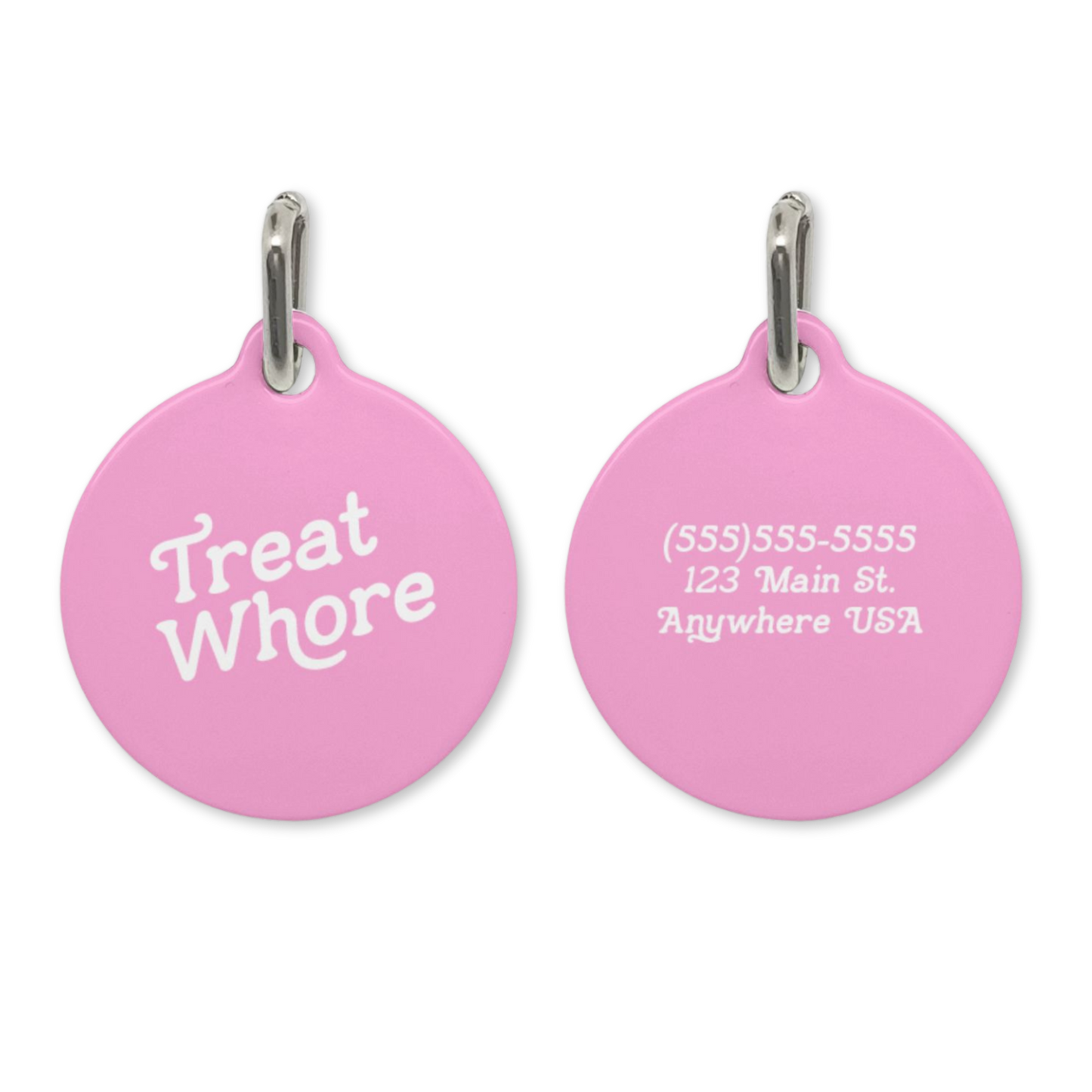 treat whore pet tag - custom back