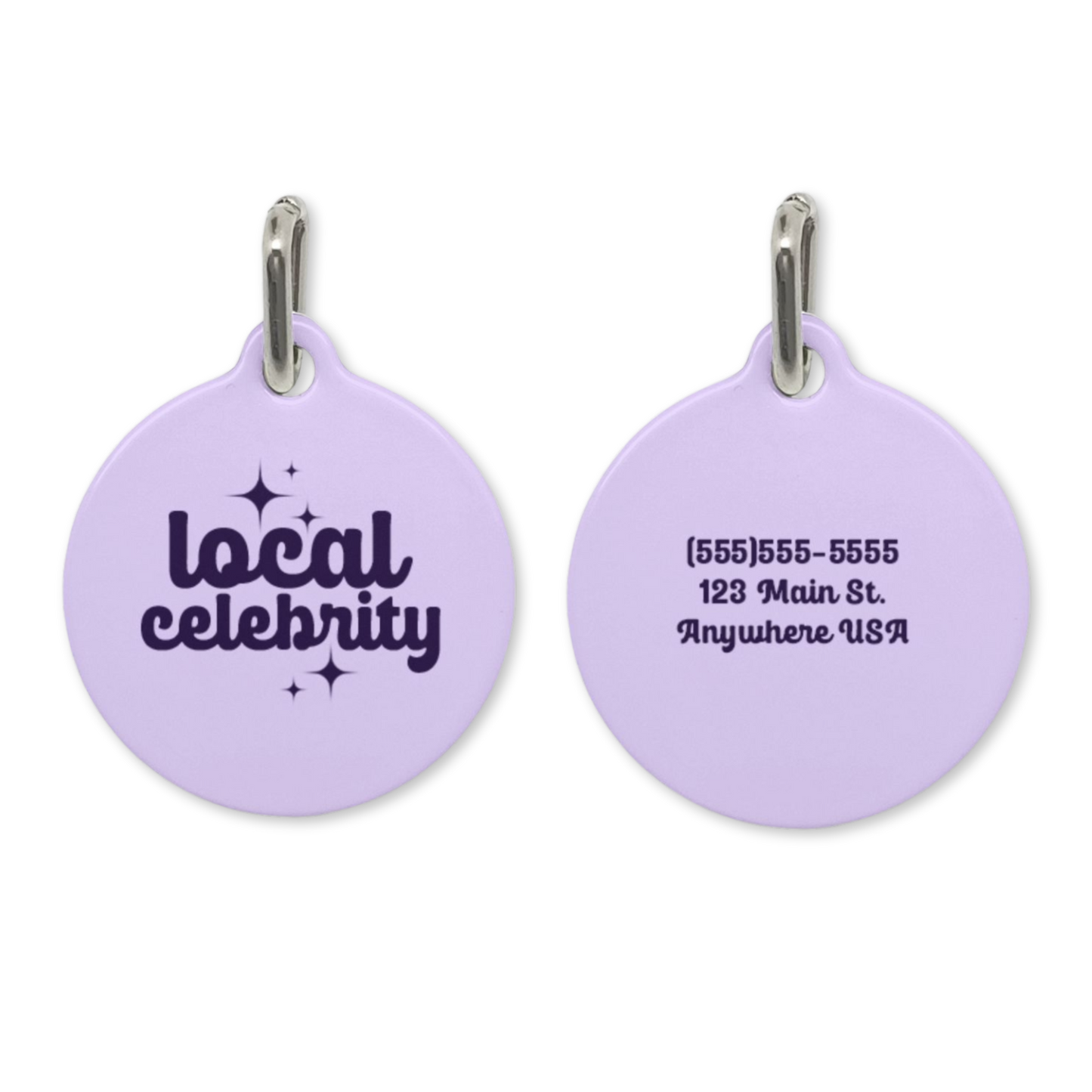 local celebrity pet tag - custom back