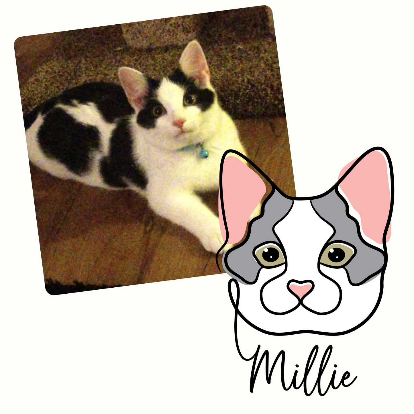 continuous line portrait - cats + dogs only - (digital files only)