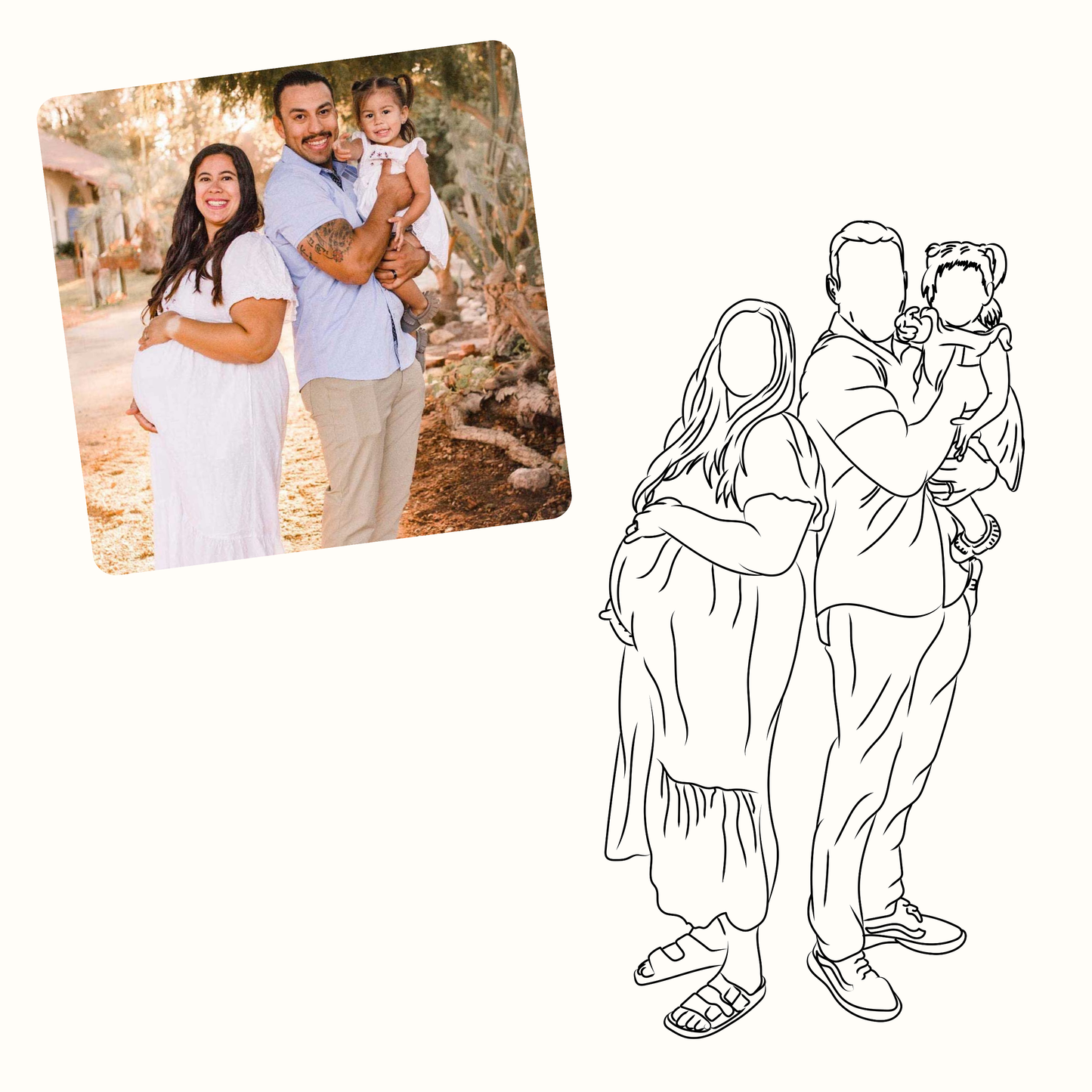 custom minimalist line portraits - people and pets (digital files only)