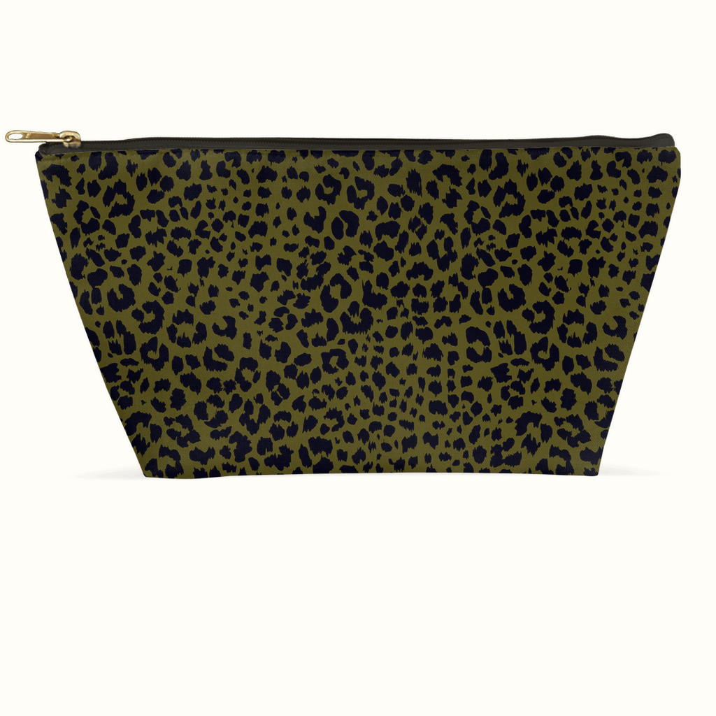 olive cheetah t-bottom pouch