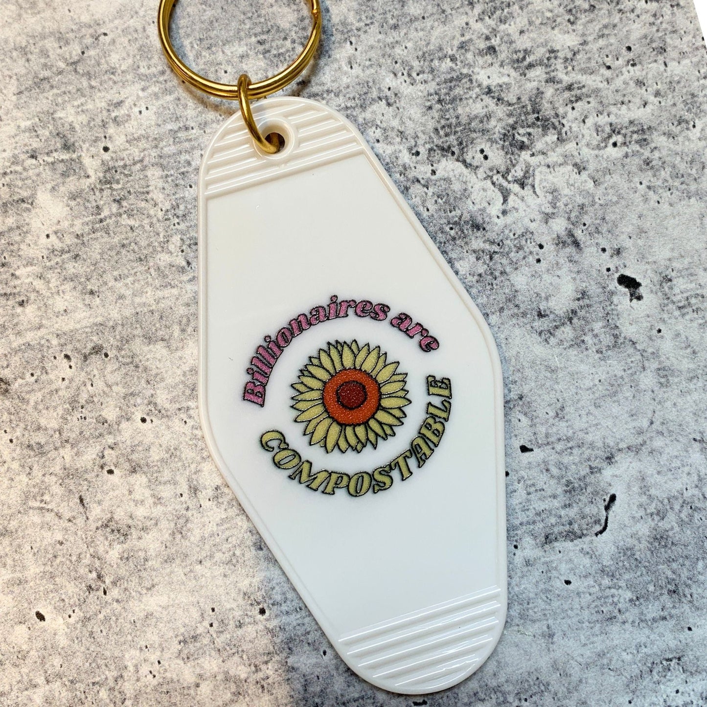 Billionaires Are Compostable ๐ธ Motel Style Keychain