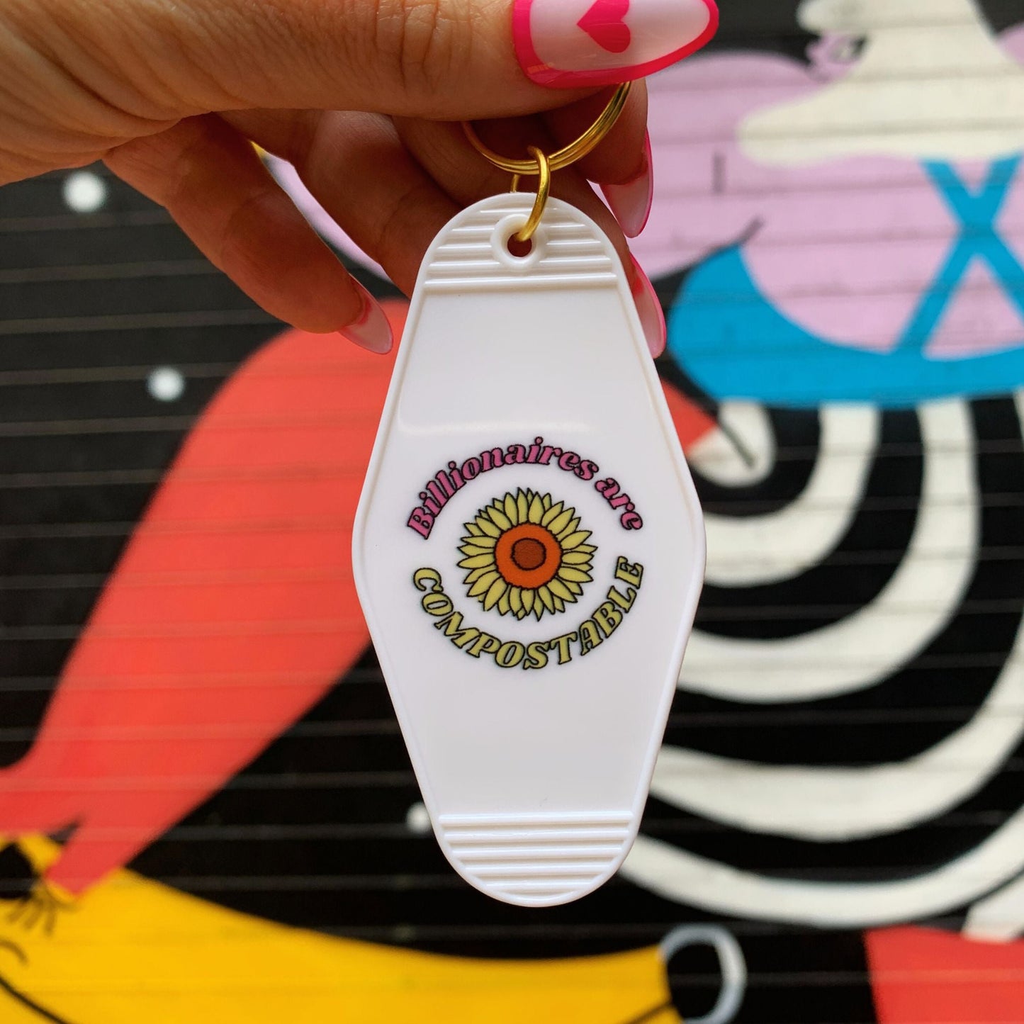 Billionaires Are Compostable ๐ธ Motel Style Keychain