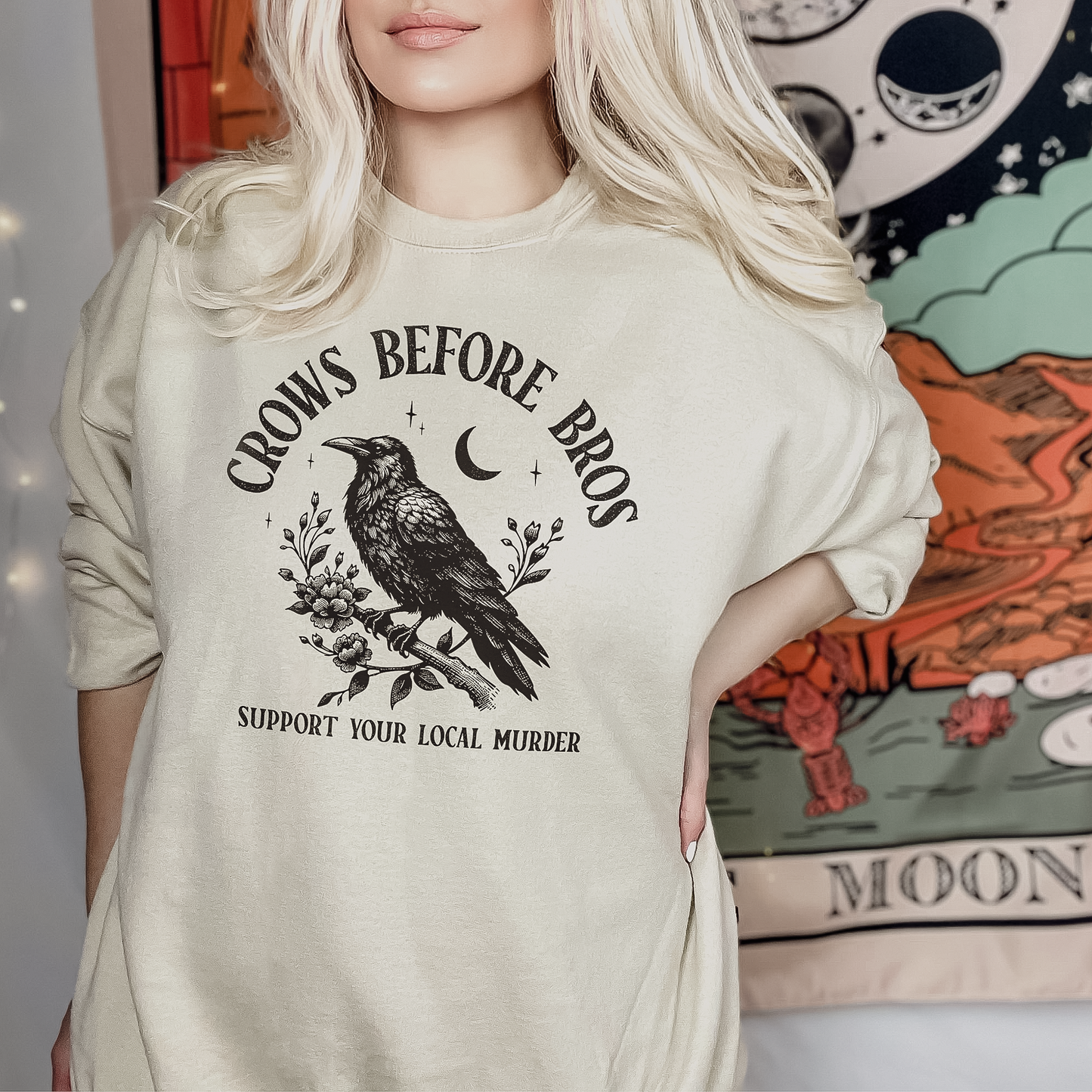 crows before bros classic crewneck sweatshirt