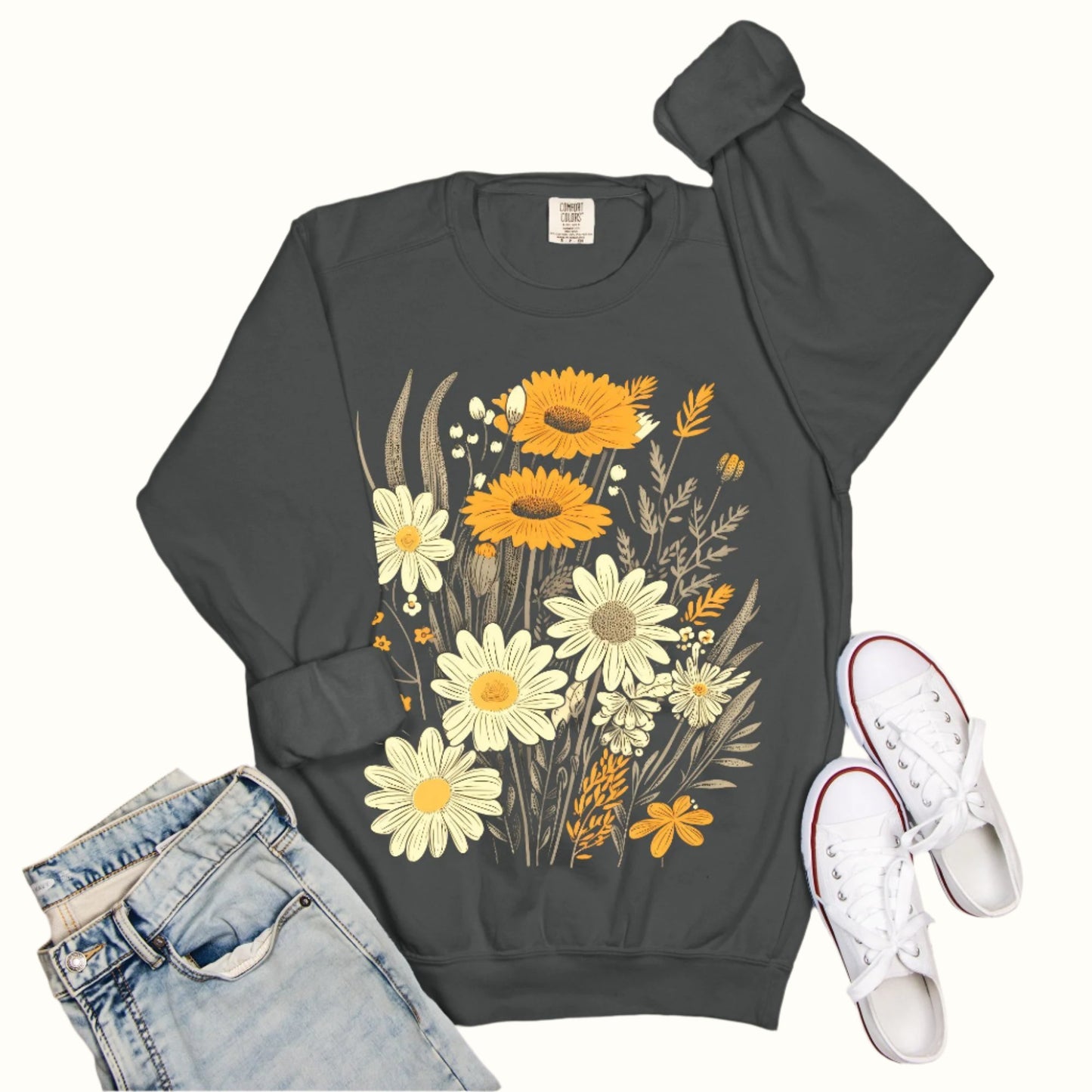 golden floral vintage crewneck sweatshirt