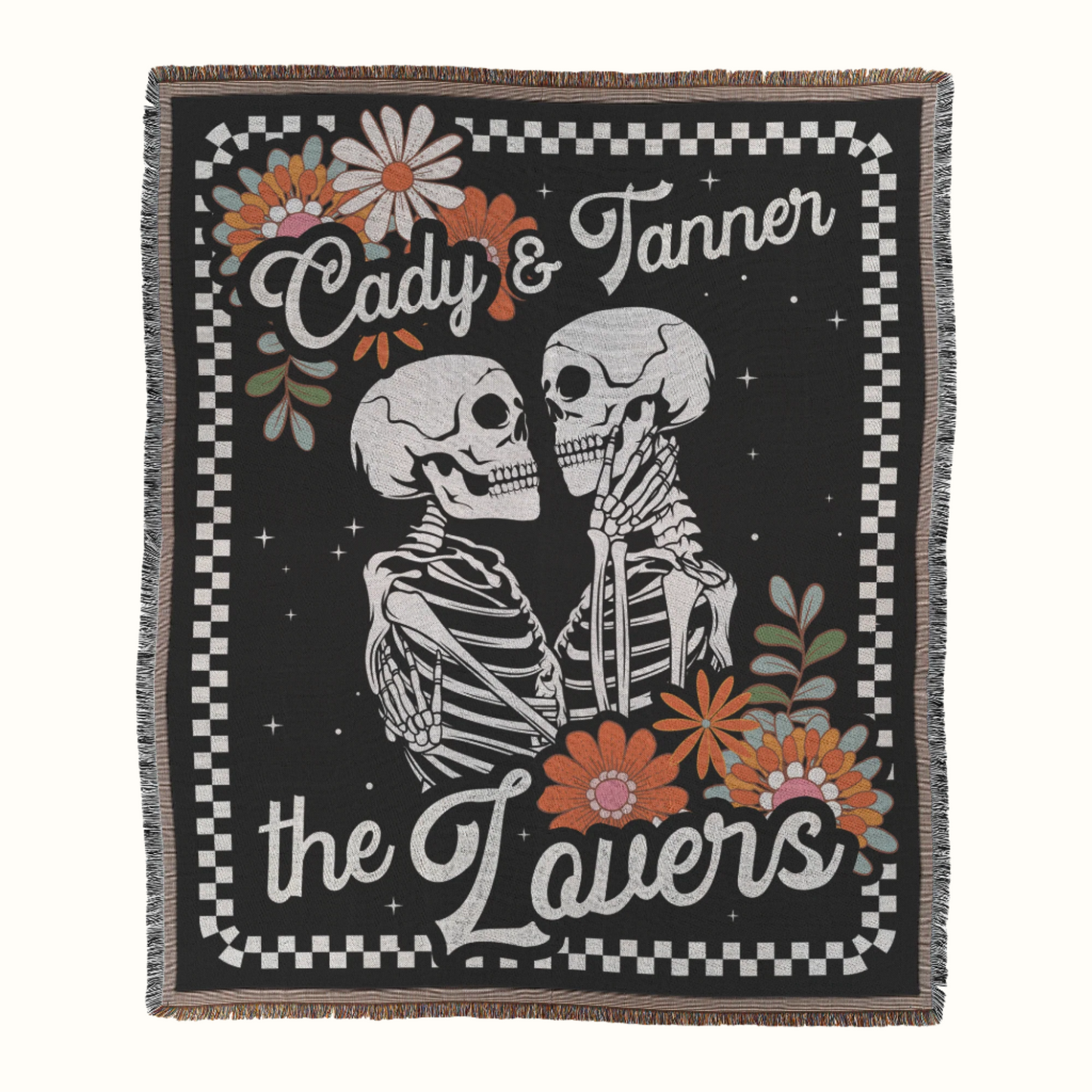 personalized lovers tarot woven blanket