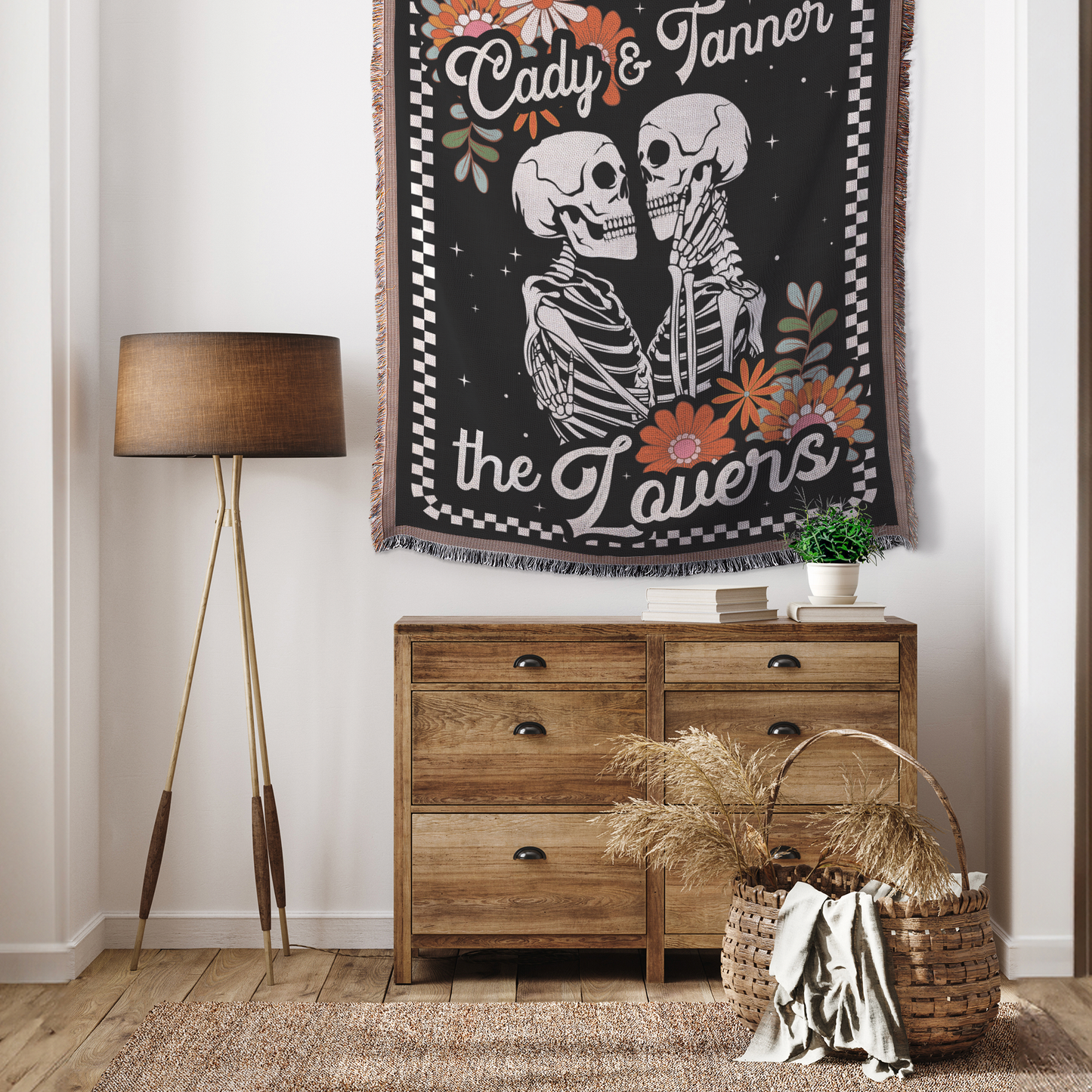 personalized lovers tarot woven blanket