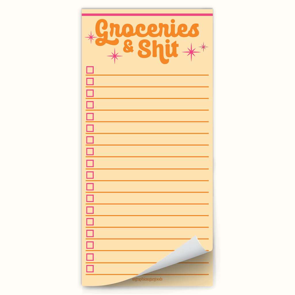 groceries magnetic notepad