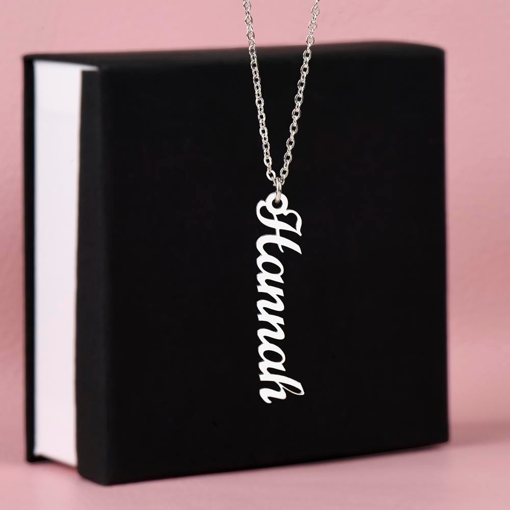 custom vertical name necklace