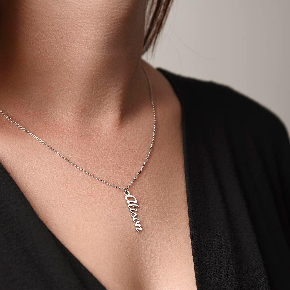 custom vertical name necklace