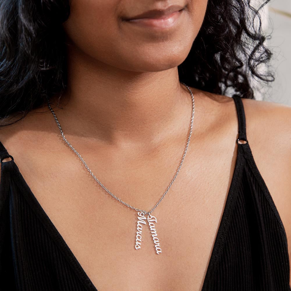custom vertical name necklace