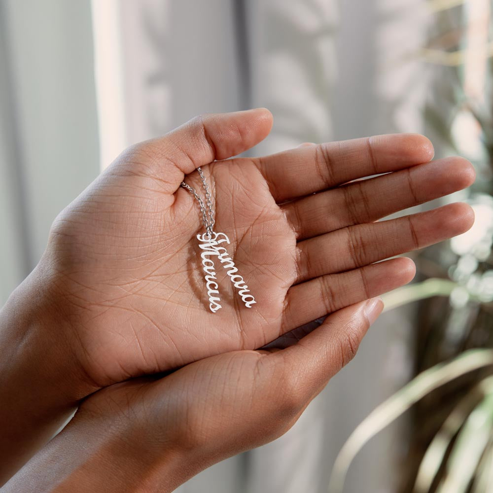 custom vertical name necklace