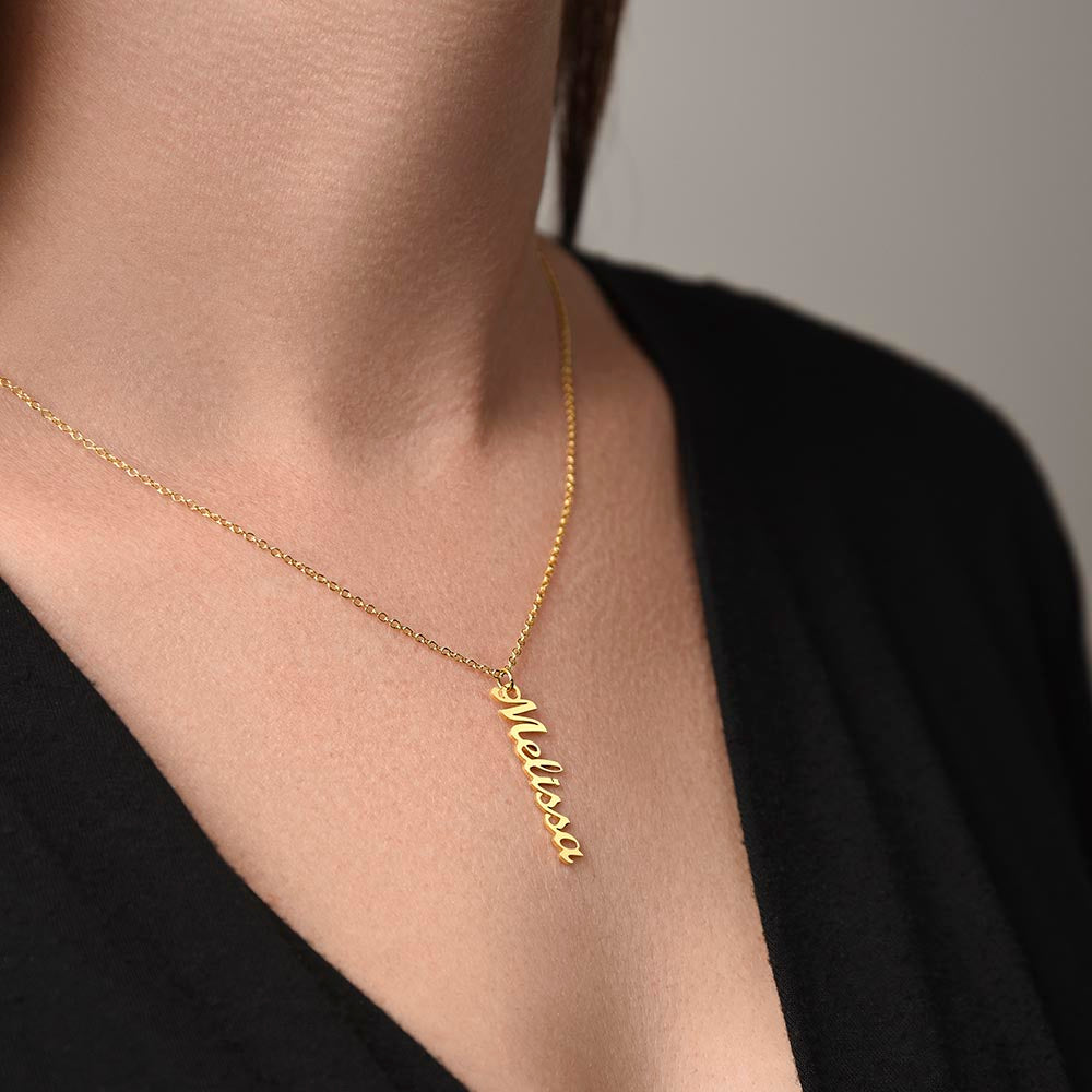 custom vertical name necklace
