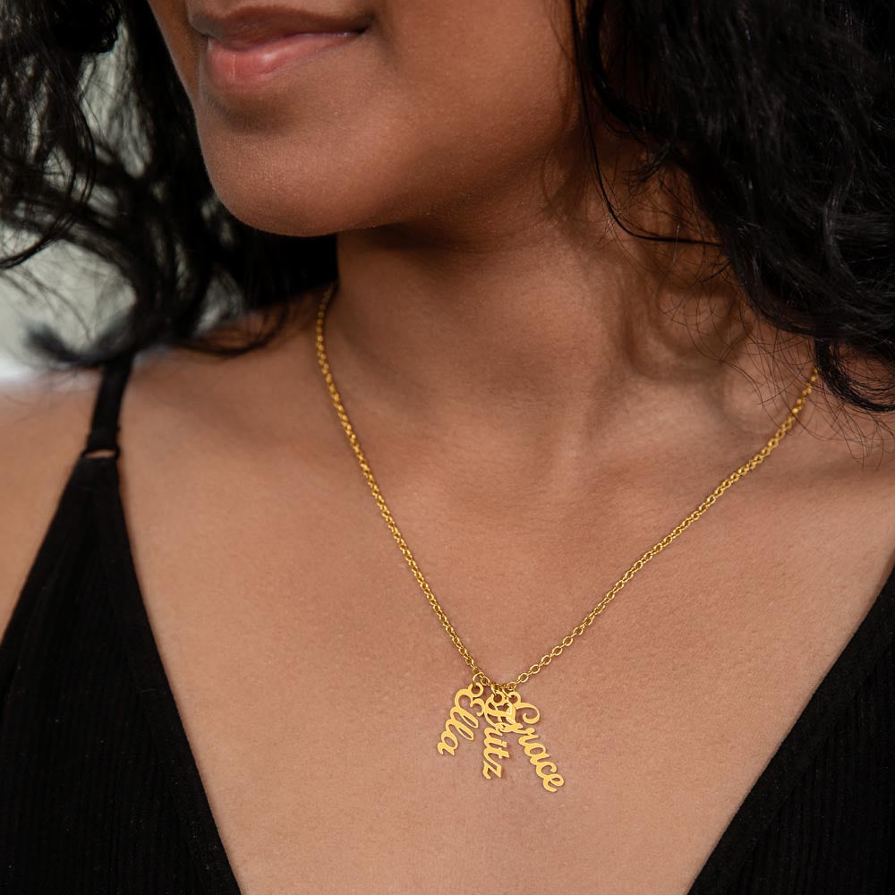 custom vertical name necklace