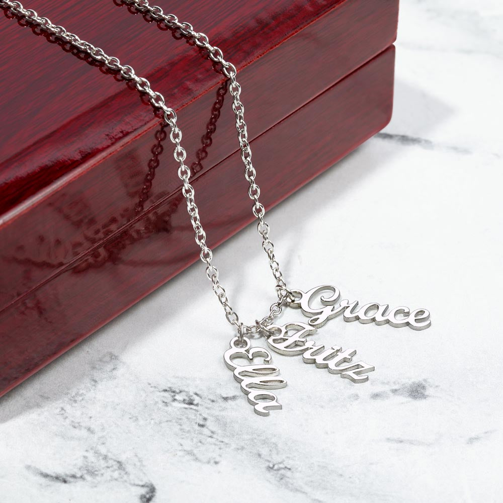 custom vertical name necklace