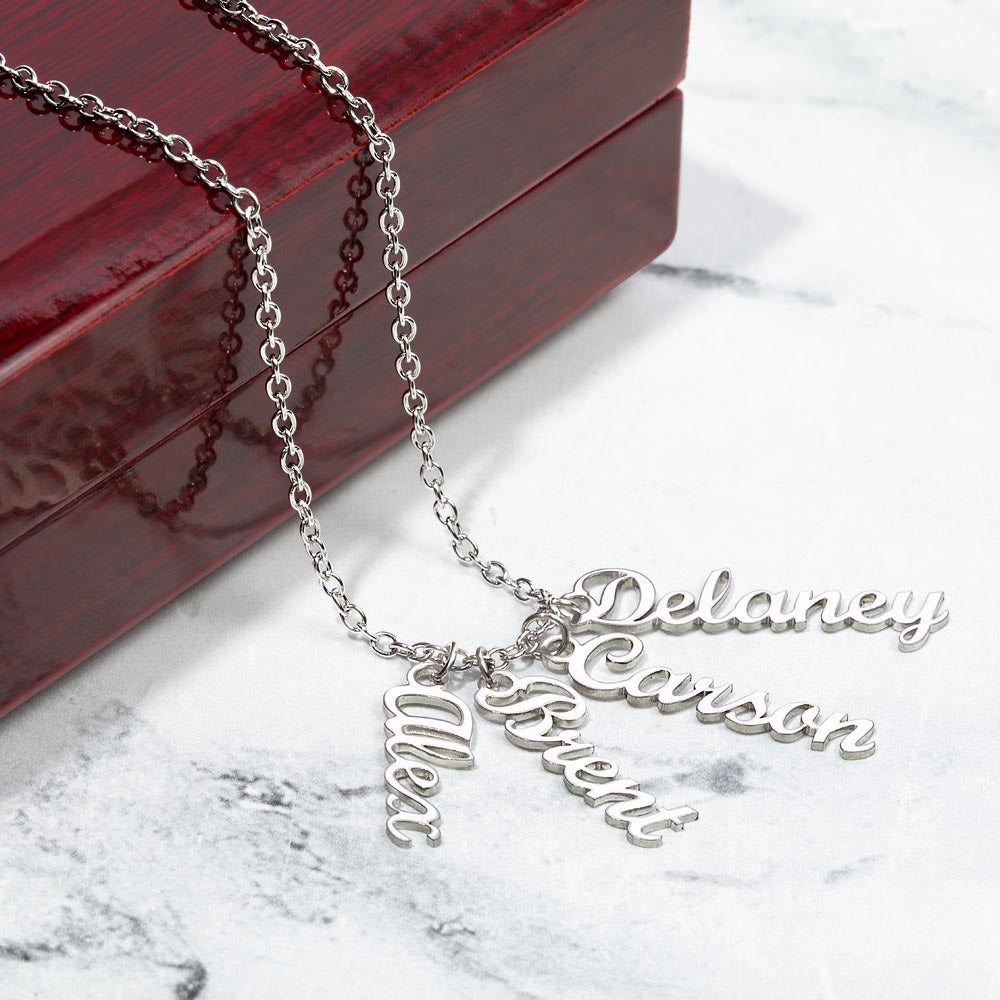 custom vertical name necklace