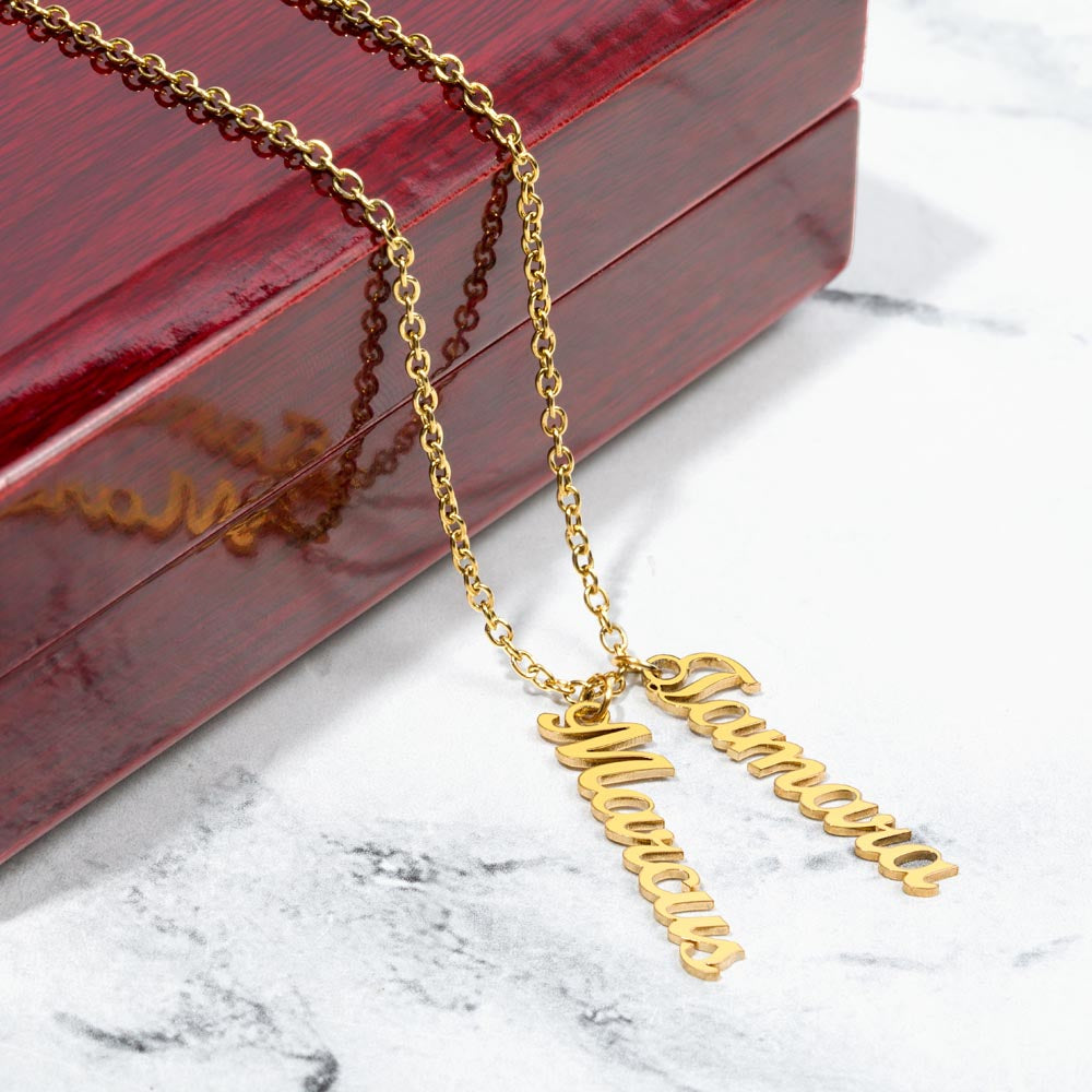 custom vertical name necklace
