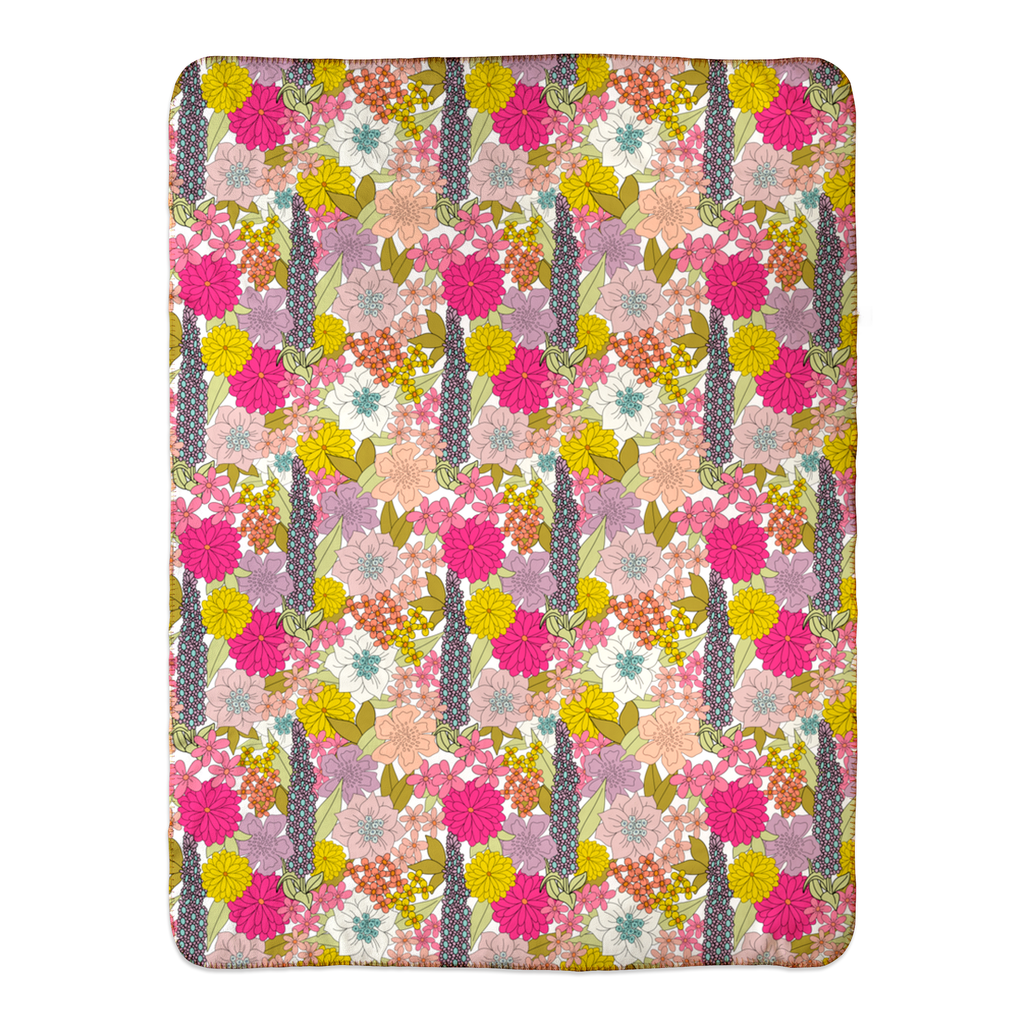 flashback flora sherpa-lined blanket