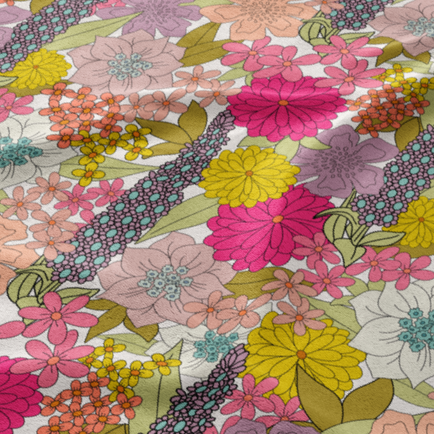 flashback flora sherpa-lined blanket