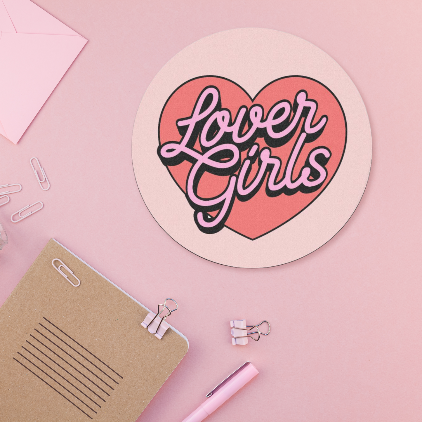 lover girls round mouse pad