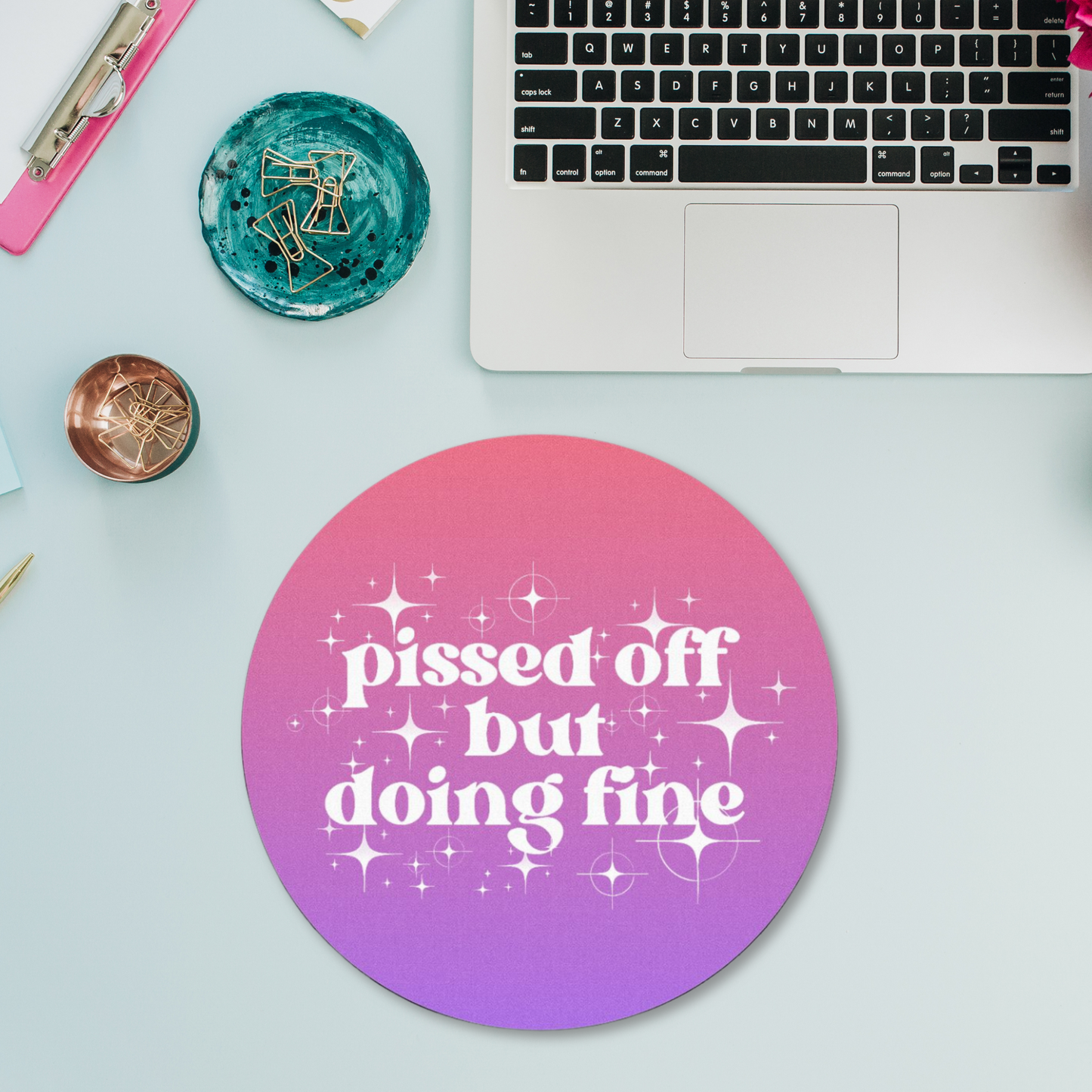 doing fine round mouse pad