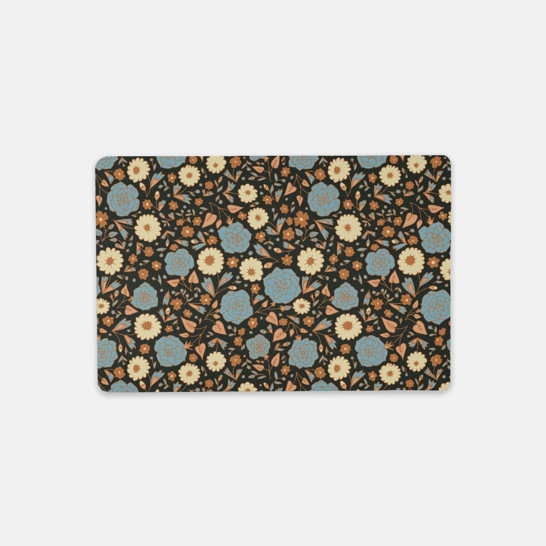 floral noir desk mat