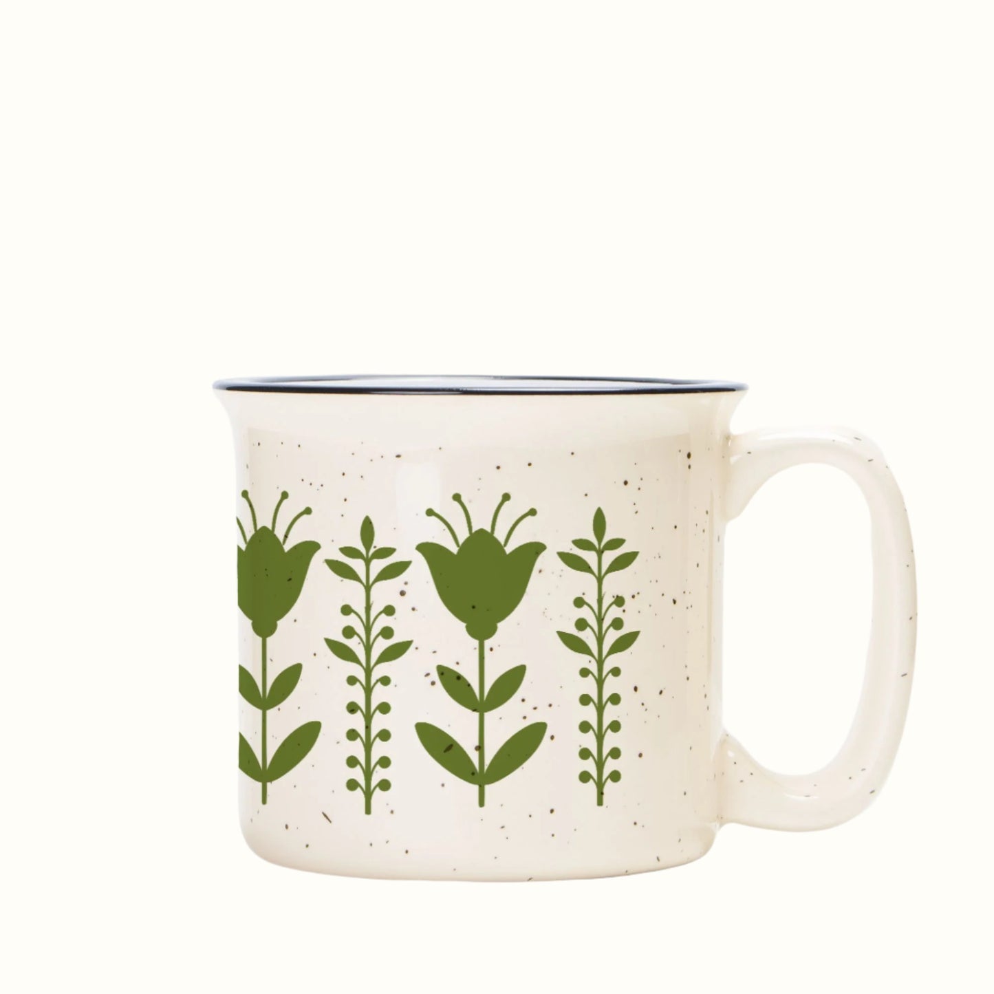 retro floral 13oz speckled ceramic camper mugs