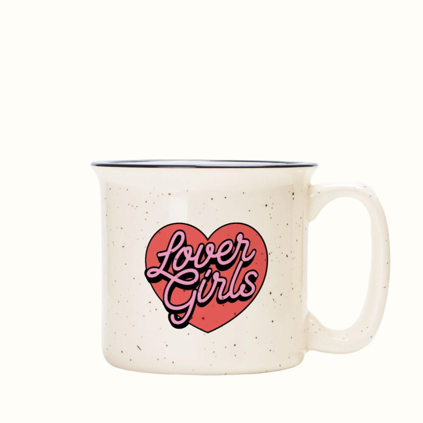 lover girls 13oz speckled ceramic camper mug