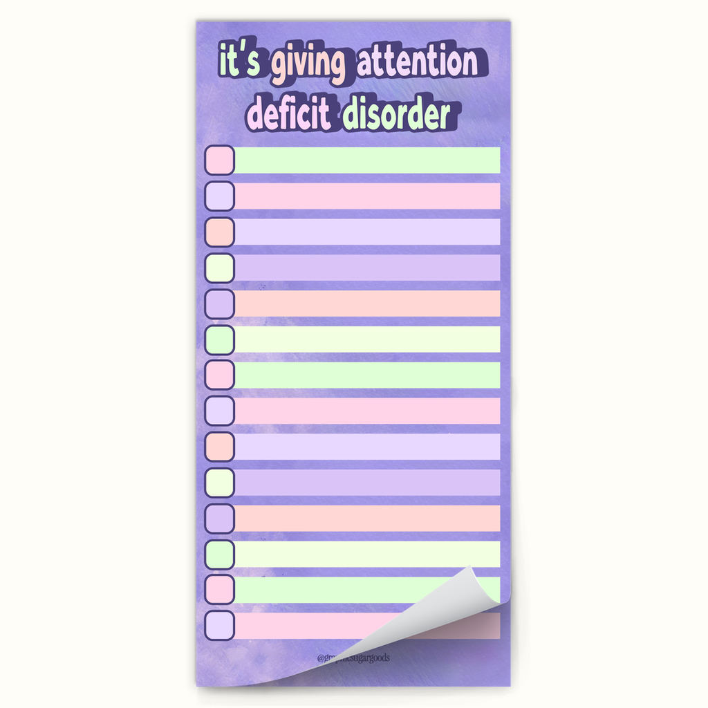 attention deficit magnetic notepad