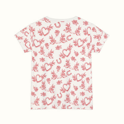 laced in love patterned valentine tee