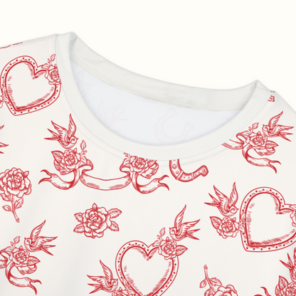 laced in love patterned valentine tee