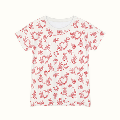 laced in love patterned valentine tee