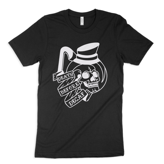 death before decaf jersey graphic tee