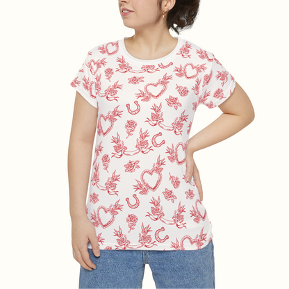 laced in love patterned valentine tee