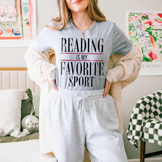 reading is my favorite sport classic heather tee