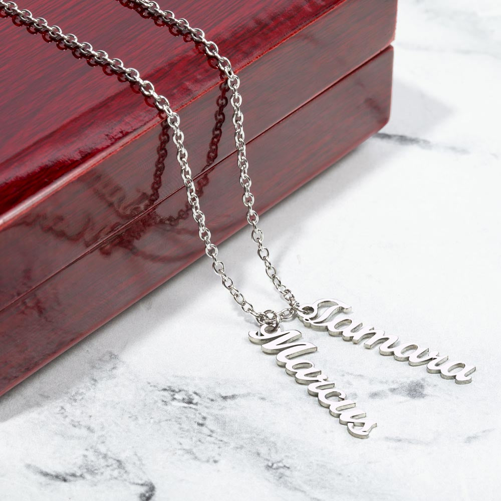 custom vertical name necklace