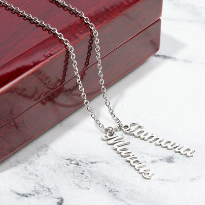 custom vertical name necklace