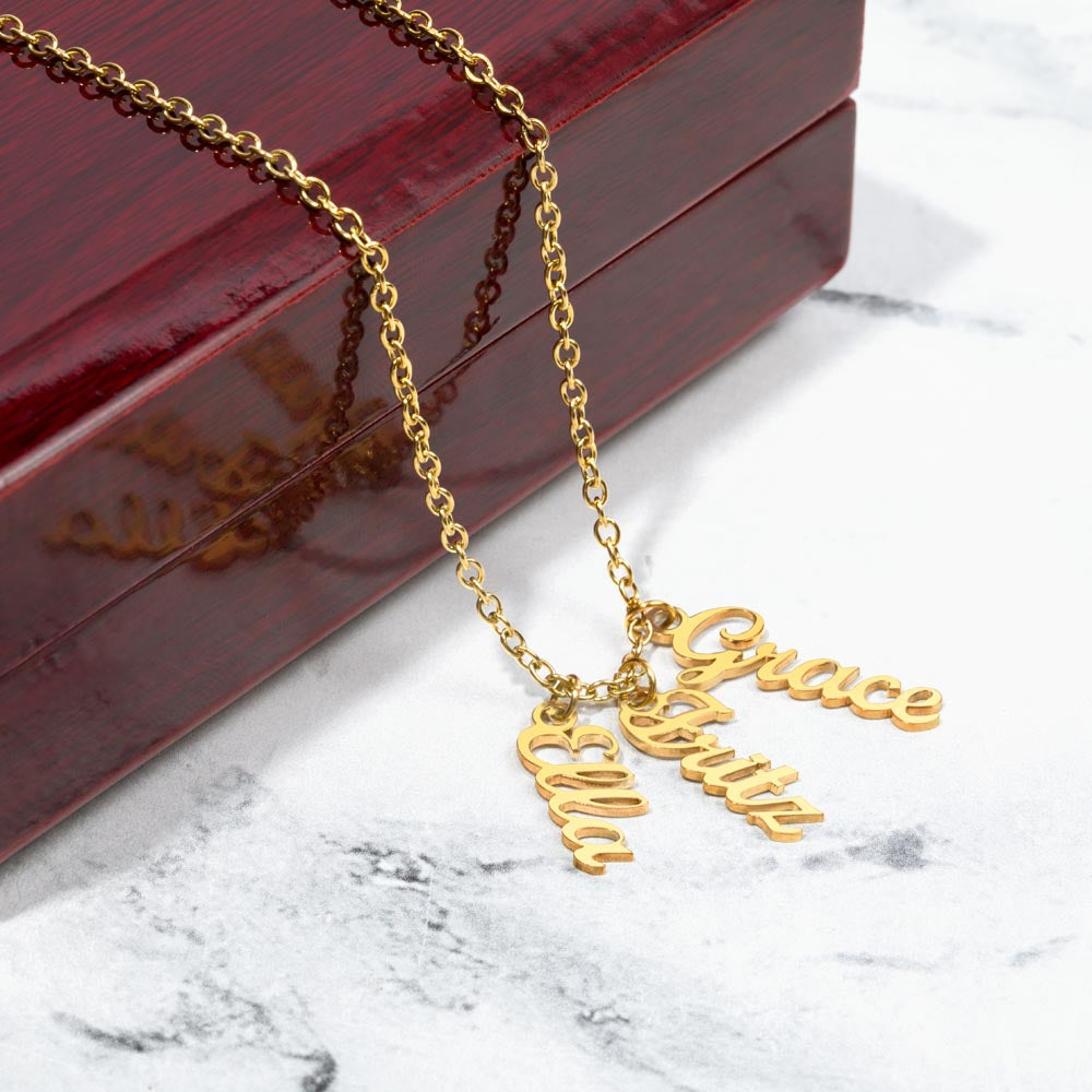 custom vertical name necklace