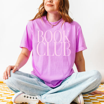 book club vintage tee - pink text