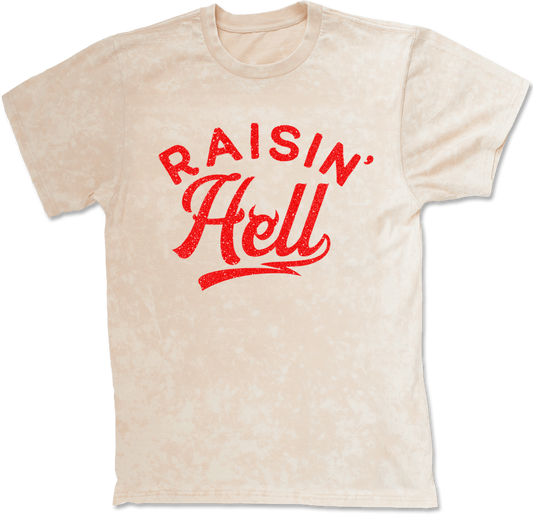 raisin' hell mineral wash graphic tee